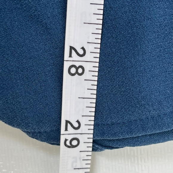 Eileen Fisher Silk Georgette Crepe Drawstring Top, Blue, XL - Picture 9 of 10